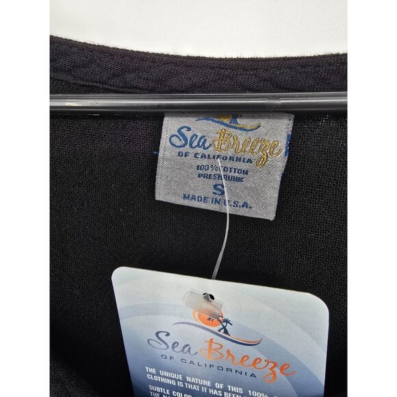 Sea Breeze of California Size Small Womens Top Black Bell Sleeve Boho Shirt NWT - Picture 3 of 6